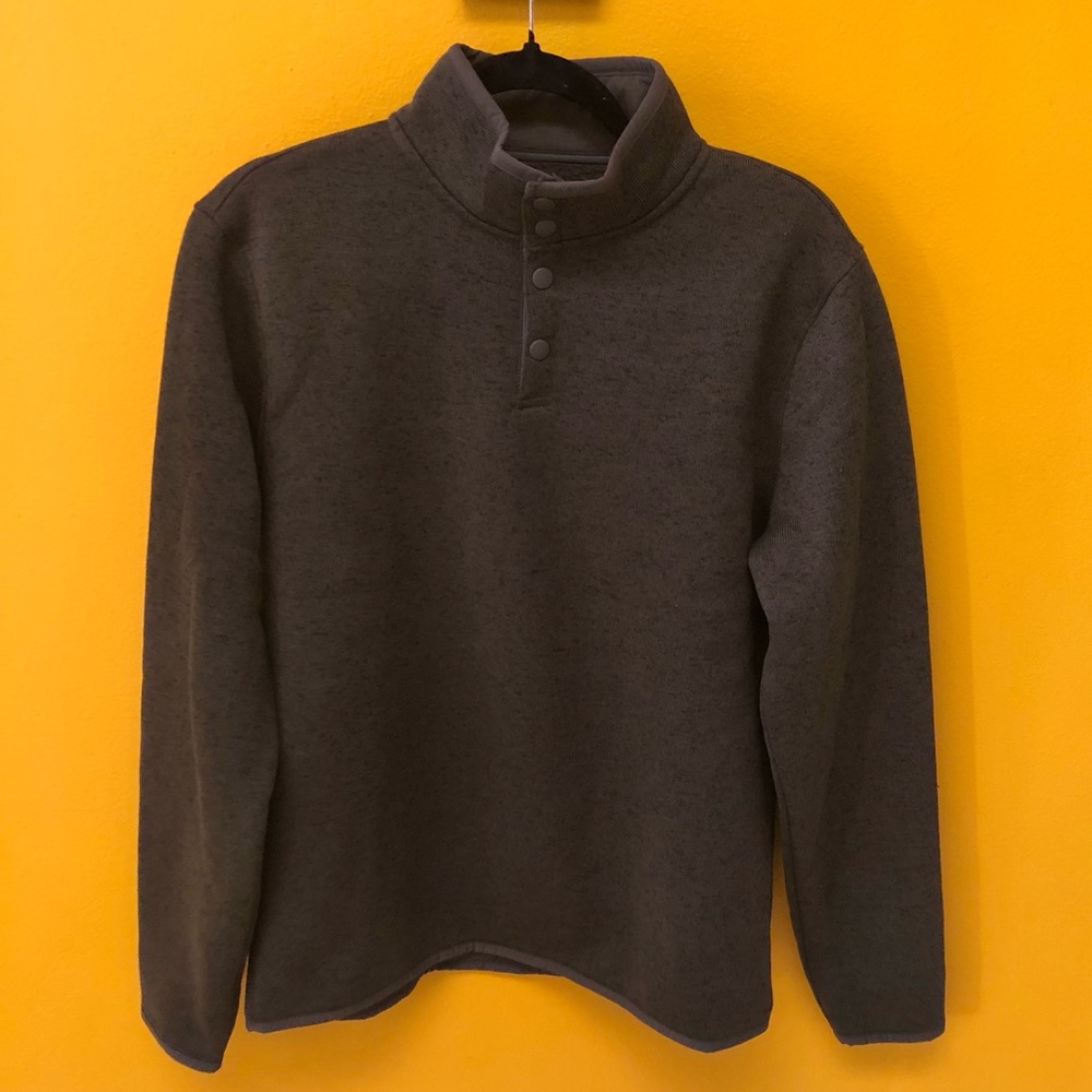 NWT Lucky Brand Green Mock Neck Snap Button Sweater Medium